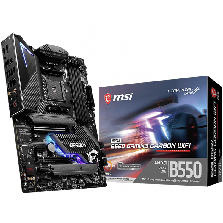 Used MSI MPG B550 GAMING CARBON WIFI Motherboard for AMD