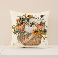 Housse de coussin décorative YINUAN pour l'automne et Thanksgiving, motif citrouille, camion de récolte, à carreaux, avec fermeture éclair
