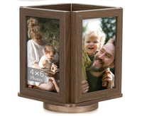 BSCI Sedex mariage maison mémorial rotation 4 côtés 4x6 marron solide pour bois écologique Logo personnalisé cadres photo pour table