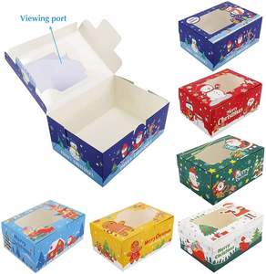 36pcs <b>Christmas</b> Cookie <b>Boxes</b> Bakery Treat Gift Box with Window for Pastries Cupcakes Candy and Party Favor 8.3x5.9x3.7 Inches - Product Image 2