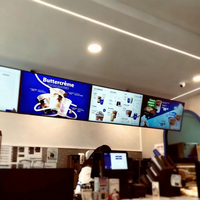 Panneau publicitaire lumineux LED personnalisé en verre, étanche pour intérieur, en PVC acrylique, avec cadre en acier galvanisé, menu rectangulaire suspendu