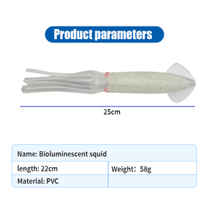 Señuelo de Pesca de Calamar de PVC de Doble Capa, Suave y Luminoso, para Pesca de Trucha en Agua Salada y Dulce, Impreso en Goma - Product Image 4