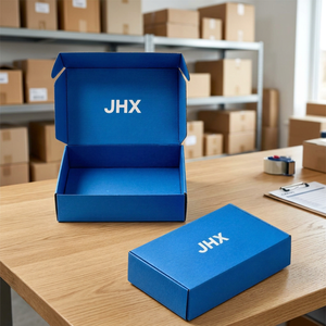 JHX Blue Rigid <b>Folders</b> Rectangle UV Printing High-End Craft Packaging Magnetic Closure Handle Eco-Friendly Recycled Materials - Product Image 1
