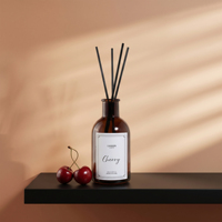 Ensemble de diffuseur de parfum en verre ambré de luxe 100 ml avec bâtonnets noirs et emballage cadeau haut de gamme