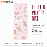 Tapis de yoga en PU imprimé sur mesure, 5 mm, antidérapant, en caoutchouc naturel, avec logo et options de couleurs pour le yoga et le Pilates