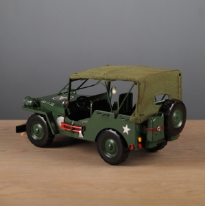 Willys ouvert au-dessus, modèle en fer moulé sous pression, véhicule nostalgique, décoration de vitrine pour occasions à thème romantique - Product Image 4