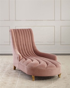 Blue Elegant Chesterfield Fabric Upholstered Chaise Lounge <strong>Sleeper</strong> <strong>Sofa</strong> - Product Image 4