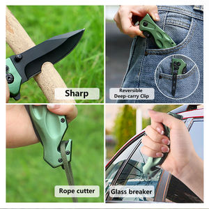 ポケットナイフ3Cr13ブレードマルチ折りたたみ式カッターとガラスブレーカ付き - Product Image 2