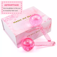 Boules de glace en verre Cryo Glitter, rouleau de massage froid pour les soins de la peau, bâton Cryo pour le visage et le cou