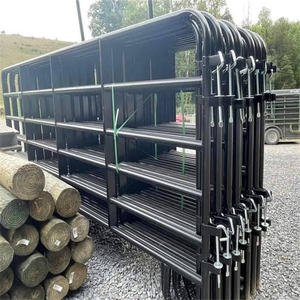 Panel de Corral portátil, 12 pies, tubo redondo de 6 barras 1-3/4 pulgadas O.D Paneles negros de 12 pies en línea - Product Image 5