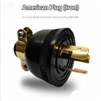 Prise de générateur américaine NEMA L6-30P 30A 250V à verrouillage par torsion, 2 broches en cuivre pur, 1 broche en fer, anti-déchirure, pièces de rechange pour générateur à essence