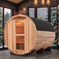 Sauna de Cedro Rojo de 1.8M con Vidrio Panorámico Semicircular - Nuevo Stock de Almacén - ¡Más Vendida!