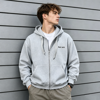 Sweat à capuche zippé pour homme, logo personnalisé, vintage, luxe, haute qualité, 100% coton, molleton lourd, streetwear