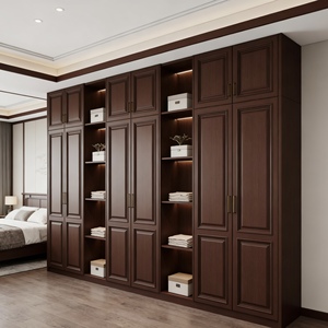 Armoire autoportante en placage de teck de style chinois, grande capacité de rangement, construction durable, mobilier de <span class=keywords><strong>chambre</strong></span> moderne - Product Image 3