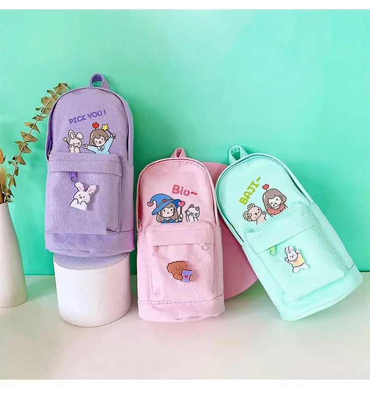 Pop Ins-estuche de lápices de estilo Kawaii para chica, papelería escolar, caja de lápices de moda