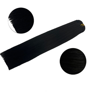Extensions de cheveux humains à clips, 7 pièces, cheveux vierges brésiliens Remy, lisses, cuticules alignées, vente directe d'usine - Product Image 2