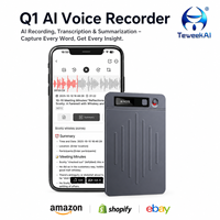 Enregistreur vocal IA Q1 64 Go alimenté par ChatGPT 4o, enregistrement d'appels téléphoniques, dispositif de conversion vocale en texte, 80 langues, résumé de réunion