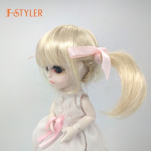 Pelucas de muñeca FSTYLER, coletas rubias <span class=keywords><strong>Mohair</strong></span>, venta al por mayor, personalización de fábrica, accesorios <span class=keywords><strong>para</strong></span> <span class=keywords><strong>muñecas</strong></span>, <span class=keywords><strong>Pelo</strong></span> Rizado desordenado <span class=keywords><strong>para</strong></span> muñeca BJD - Product Image 2