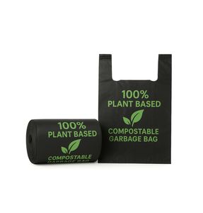 Sacs à ordures durables 100% compostables à base de plantes biodégradables Eco Emballage en plastique de fécule de maïs recyclable pour déchets ménagers - Product Image 3