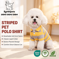 Kaos Polo Anjing Custom Pabrik, Kaos Anjing Bergaris Warna-warni, Pakaian Anjing Musim Panas untuk Bichon Schnauzer, Pakaian Hewan Peliharaan Terlaris