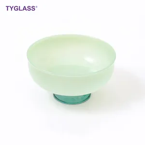 Diskon besar-besaran mangkuk kaca warna kustom kreativitas gaya Modern es krim buah berwarna borosilikat mangkuk dan cangkir