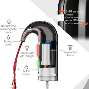 Los productos más vendidos, vertedor y <span class=keywords><strong>dispensador</strong></span> <span class=keywords><strong>de</strong></span> aireador <span class=keywords><strong>de</strong></span> <span class=keywords><strong>vino</strong></span> automático eléctrico con carga USB para el hogar y la cocina - Product Image 4