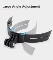 Nouveau support de fixation flexible et mince pour menton, avec adhésif incurvé 3M renforcé, pour GoPro, casque de moto intégral, enregistrement POV