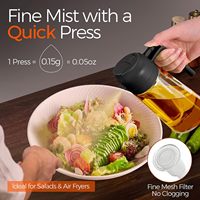 Pulvérisateur et distributeur d'huile 2-en-1 en verre – Bouteille de pulvérisation d'huile d'olive pour la cuisson, le barbecue, les salades – Gadget de cuisine