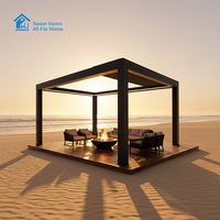 Pergola extérieure intelligente Sweet Home en aluminium avec toit à lamelles rétractables électriques, structure bioclimatique imperméable pour patio