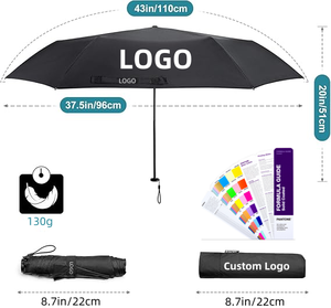 Da donna compatta e leggera ombrello a matita Super Mini taschino parasole di piccole dimensioni, riporre facilmente 3 <span class=keywords><strong>ombrelli</strong></span> pieghevoli - Product Image 3