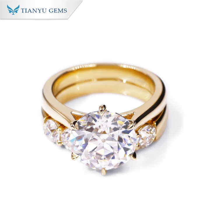 Tianyu gems 3CTラウンドOCEカットモアッサナイトピュアイエロー 