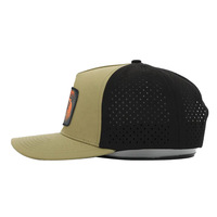 Gorra Trucker Snapback de 6 Paneles con Logotipo de León en PVC Personalizado, Perforada con Corte Láser, Impermeable, de Dos Tonos, Venta al Por Mayor OEM, MOQ 50