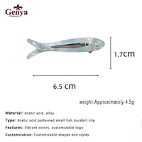 Pince à cheveux personnalisée Genya en forme de poisson de dessin animé, pince BB en acétate, pince requin mignonne pour fille, accessoires pour cheveux