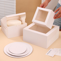 Cajas para Pasteles Blancas y Rosas al por Mayor con Ventana de 10*10*5 Pulgadas, Cajas de Embalaje para Pasteles, Herramientas para Empacar Pasteles para Fiestas, Bodas, Cumpleaños y Postres