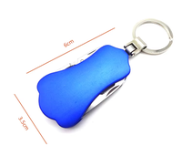 Mini couteau multifonction 4 en 1 avec porte-clés, prix de gros, comprend des ciseaux, un ouvre-bouteille, une lime à ongles