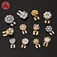 KUNSHUO Fabricant de boutons – Cache-boutons fantaisie en métal en forme de cœur, clip floral, cache-boutons personnalisés pour chemises féminines