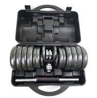 Ensemble d'haltères réglables en fonte 15kg 30kg, acier durable, matière plastique pour l'entraînement physique, peint en noir sur mesure