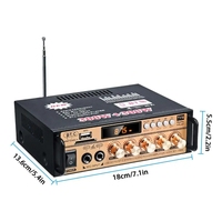 BT-198A Amplificateur Audio de Puissance Domestique Mini Haute Performance 12V 2 x 300W avec Radio Disque U Sans Perte, Récepteurs BT Haute Puissance 220V