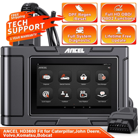 Ancel HD3600 Scanner d'équipement de construction robuste avec régénération DPF et schéma de câblage pour excavatrice/bouteur/chargeuse/grue
