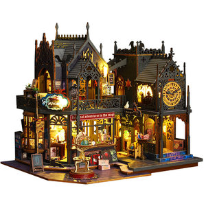 Kit <span class=keywords><strong>de</strong></span> Bricolaje para Construir un Rincón <span class=keywords><strong>de</strong></span> Lectura <span class=keywords><strong>de</strong></span> Madera, Estilo <span class=keywords><strong>Hogwarts</strong></span>, Set <span class=keywords><strong>de</strong></span> Construcción <span class=keywords><strong>de</strong></span> Arquitectura a Escala 1:12, <span class=keywords><strong>Casa</strong></span> <span class=keywords><strong>de</strong></span> Muñecas en Miniatura para Adultos - Product Image 1