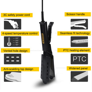 Plancha de Pelo con Cuatro Niveles de Temperatura, Cerámica, Turmalina, Iónica, Placas Anchas, Herramienta Profesional de Peinado - Product Image 3