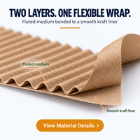 Feuilles de carton ondulé kraft simple face 50x70cm pour emballage protecteur personnalisé de bougeoirs en verre
