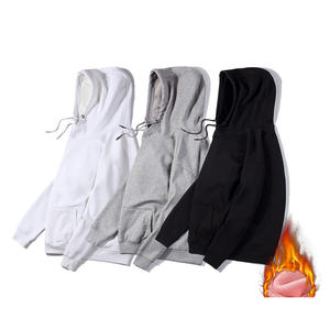 Alta calidad 500 GSM 100% algodón grueso en blanco liso de peso pesado sudaderas con capucha de gran tamaño sin cuerda Unisex logotipo personalizado de talla grande para hombres - Product Image 4