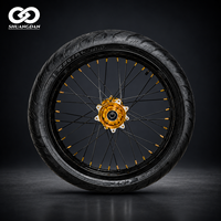 Ensemble de roues à rayons Supermoto dorées de 17 pouces avec pneus de route pour Sur Ron Ultra Bee E-Bike, montage direct