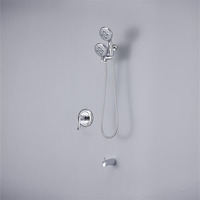 Chrome cuivre dans la pluie montée 3 Modes Kit de pommeau de douche à main salle de bain vanne d'équilibre de pression mitigeur de douche dissimulé ensemble de douche
