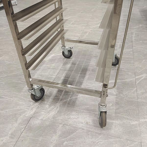 Loyang roti Stainless Steel 15 lapis 15 panci, rak baki panggang roti dapur, panci pendingin roti troli mobil dengan roda - Product Image 6