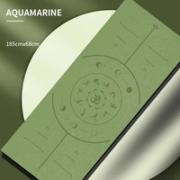 Tapis de sol de gym en caoutchouc PU personnalisé OEM ODM, couleur au choix, durable, antidérapant, avec ligne d'alignement pour l'exercice à domicile, la musculation et le yoga