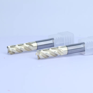 ดอกกัดคาร์ไบด์ 4 ฟลุต ไทเทเนียม ปลายมน สำหรับงานกัดโลหะ เคลือบ TIN แบบเกลียว - Product Image 2