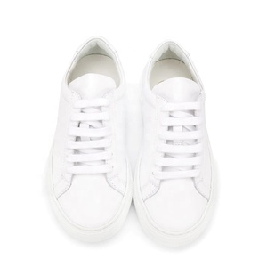 Piatto Suola In Gomma Per Il Tempo Libero Teen Girl Scarpe di Cuoio Bianco Per Bambini Lace-Up A Basso Scarpe Da Ginnastica - Product Image 2