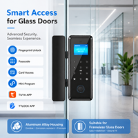 Serrure de porte intelligente sans perçage, biométrique, empreinte digitale, WiFi, application Tuya, serrure numérique électronique pour verre